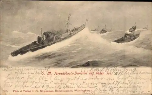 Ak Deutsches Kriegsschiff, S.M. Torpedoboots-Division, Kaiserliche Marine