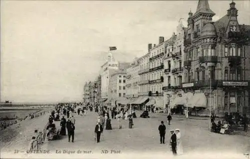 Ak Ostende Ostende Westflandern, La Digue de mer