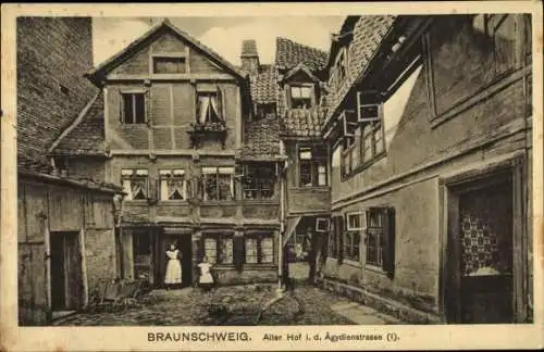 Ak Braunschweig in Niedersachsen, Alter Hof in der Ägydienstraße