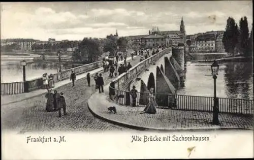 Ak Frankfurt am Main, Alte Brücke, Sachsenhausen