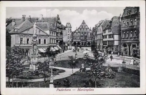 Ak Paderborn in Westfalen, Marienplatz, Denkmal