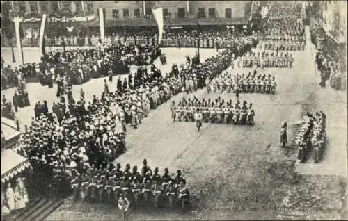 Ak Nürnberg in Mittelfranken, Marktplatz, Kaiserparade, 14.11.1905, Soldaten