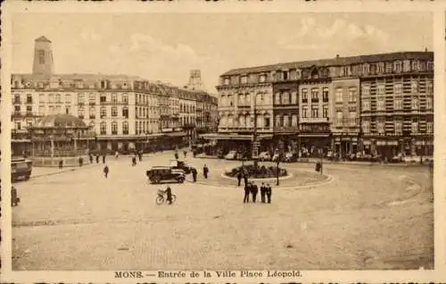 Ak Mons Wallonien Hennegau, Place Leopold