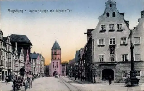 Ak Augsburg in Schwaben, Jakober-Straße, Jakober-Tor