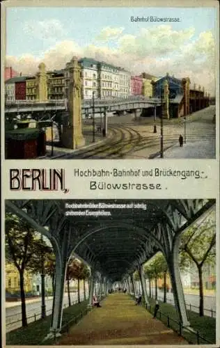 Ak Berlin Schöneberg, Hochbahn Bahnhof, Brückengang, Bülowstraße