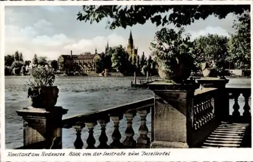 Ak Konstanz am Bodensee, Inselhotel, Blick von der Seestraße