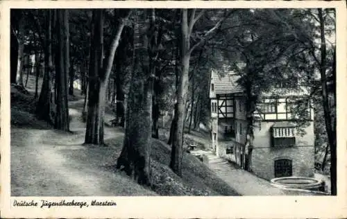 Ak Warstein im Sauerland, Deutsche Jugendherberge, Höhlenklause an der Bilsteinhöhle