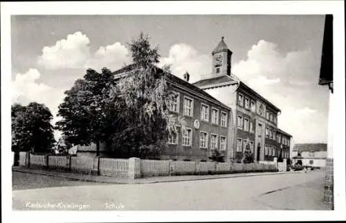 Ak Knielingen Karlsruhe in Baden, Schule