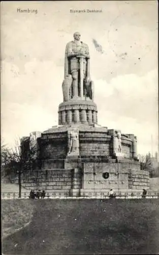 Ak Hamburg Mitte St. Pauli, Bismarck Denkmal