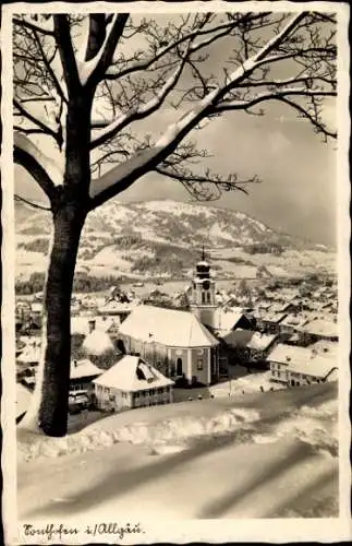 Ak Sonthofen im Oberallgäu Schwaben, Gesamtansicht, Schnee