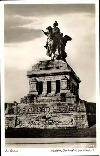 Ak Koblenz am Rhein, Denkmal Kaiser Wilhelm I.