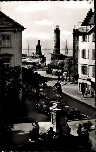 Ak Lindau am Bodensee Schwaben, Hafeneinfahrt