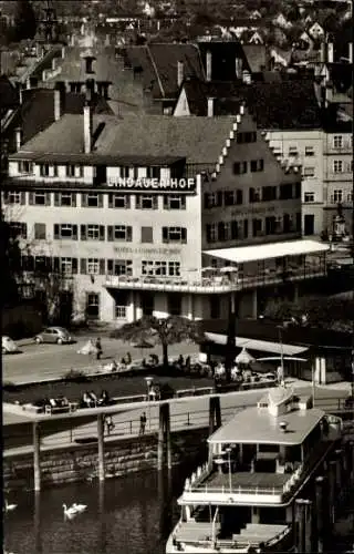 Ak Lindau am Bodensee Schwaben, Hotel Lindauer Hof, Schiffsanleger