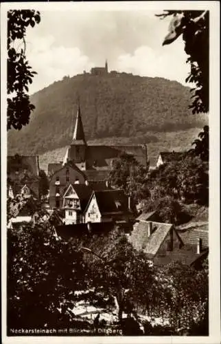 Ak Neckarsteinach in Hessen, Blick auf Dilsberg