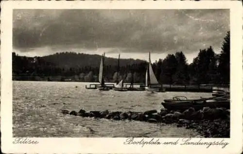 Ak Titisee Neustadt im Breisgau Hochschwarzwald, Bootsplatz, Landungssteg