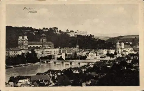 Ak Passau, Blick auf den Ort, Innseite, Brücke