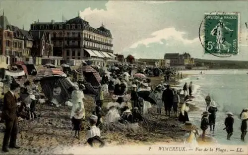 Ak Wimereux Pas de Calais, Vue de la Plage