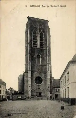 Ak Béthune Pas de Calais, Tour de l'Eglise St. Waast