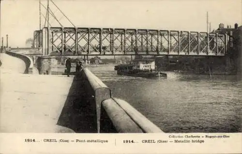 Ak Creil Oise, Pont metallique