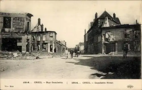 Ak Creil Oise, Rue Gambetta