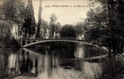 Ak Vivoin Sarthe, Pont sur la Sarthe