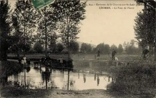 Ak Lhomme Sarthe, pont de Pierre