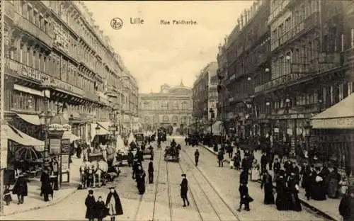 Ak Lille Nord, Rue Faidherbe, Straßenpartie, Fußgänger