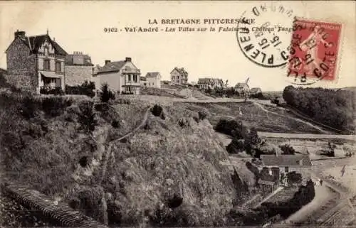 Ak Val André Côtes d'Armor, Villen auf der Klippe von Chateau Tanguy