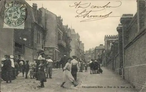 Ak Villers sur mer Calvados, Rue de la Mer