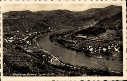 Ak Dolní Zálezly Salesel an der Elbe Region Aussig, Panorama