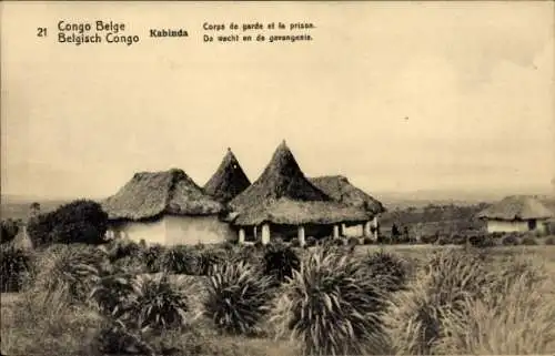 Ganzsachen Ak Kabinda Congo Belge DR Kongo Zaire, Corps de garde, la prison