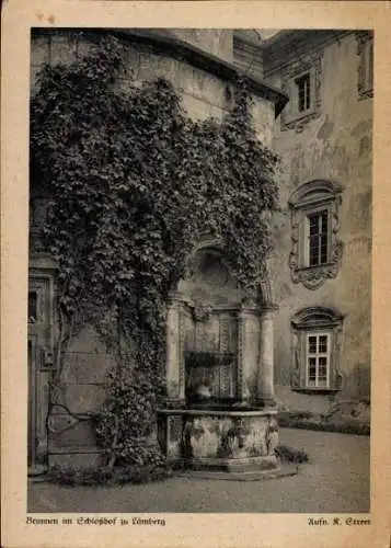 Ak Lemberk Lämberg Jablonné v Podještědí Deutsch Gabel Region Reichenberg, Schlosshof, Brunnen