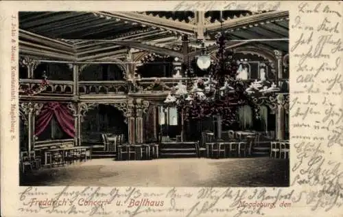 Ak Magdeburg an der Elbe, Freddrichs Konzert- und Ballhaus, Saal