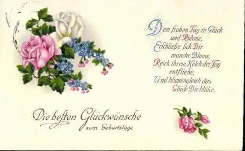 Set von 50 AK Geburtstag Blumen Kinder