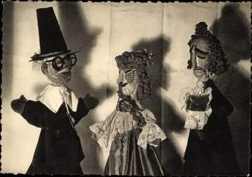 Set von 11 AK im Umschlag Marionetten  Geo Condé Theater