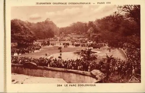 kleines Album 24 AK exposition coloniale internationale paris 1931 Parc Zoologique