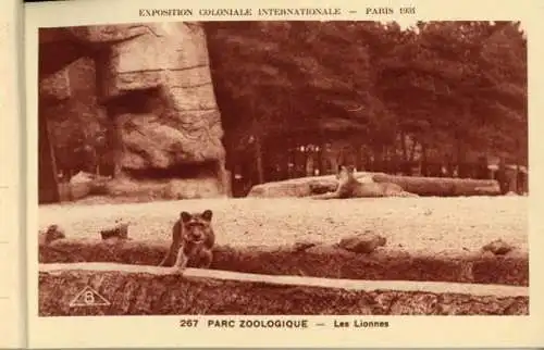 kleines Album 24 AK exposition coloniale internationale paris 1931 Parc Zoologique