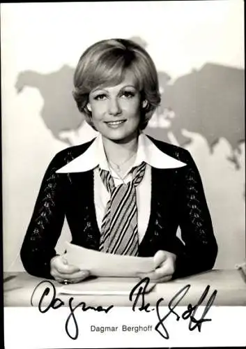 Ak Schauspielerin Dagmar Berghoff, Portrait, Autogramm, Tagesschau