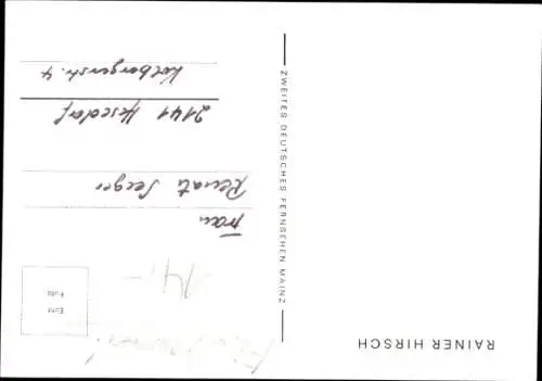 Ak Schauspieler Rainer Hirsch, Portrait, Autogramm