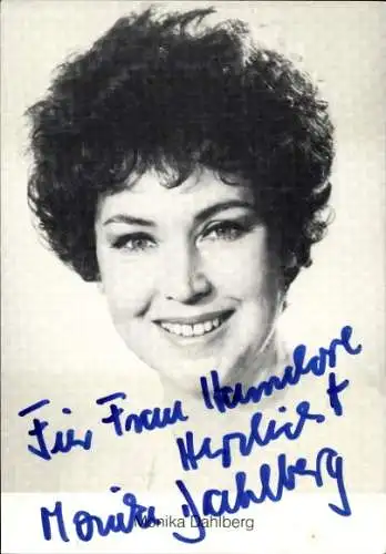 Ak Schauspielerin Monika Dahlberg, Portrait, Autogramm