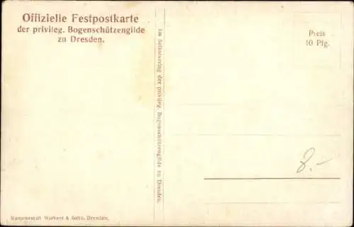 Künstler Ak Fritsche, Otto, Dresden, Ehrengeschenk der Bogenschützengilde für das neue Rathaus