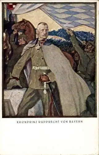 Künstler Ak Kronprinz Rupprecht von Bayern, Heerführer, I. WK