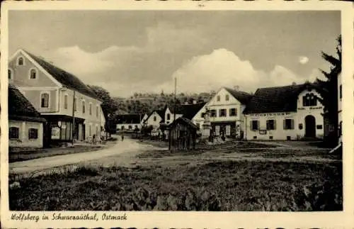 Ak Wolfsberg im Schwarzautal Steiermark, Teilansicht, Gasthaus