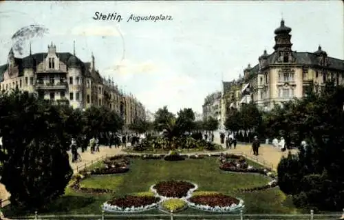 Ak Szczecin Stettin Pommern, Augustaplatz