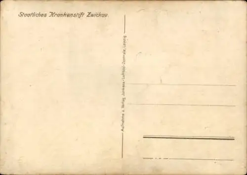 Ak Zwickau in Sachsen, Staatliches Krankenstift