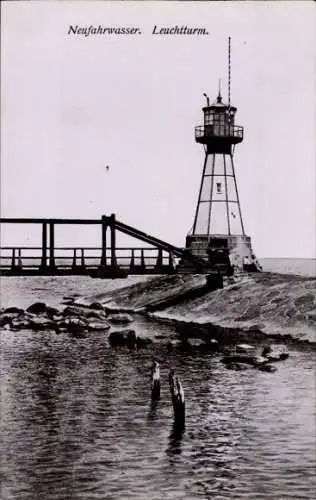 Ak Nowy Port Neufahrwasser Gdańsk Danzig, Leuchtturm