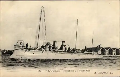 Ak Französisches Kriegsschiff Ouragan, Französische Marine