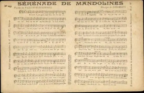 Lied Ak Serenade von Mandoline, Villemer-Delormel, Desormes