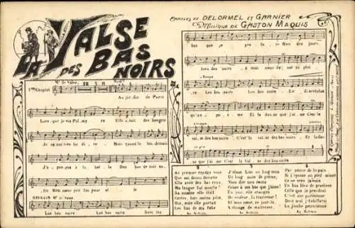 Lied Ak La Valse des Bas Noirs, Delormel et Garnier, Gaston Maquis