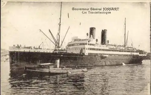 Ak Dampfer Gouverneur General Jonnart, French Line, CGT